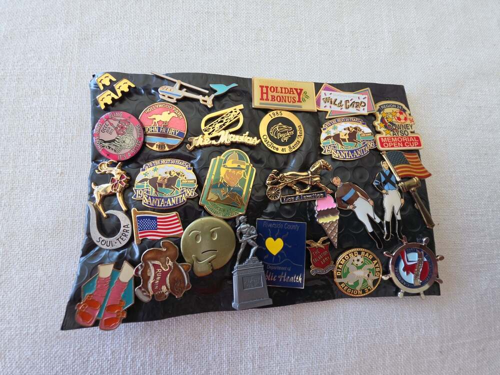 Lot of 26 Vintage Mixed Enamel Lapel Pins